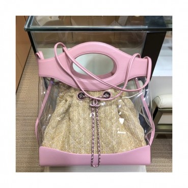 Chanel 2019 31 PVC & Leather Tote Shoulder Bag ,34CM - 샤넬 2019 31 PVC & 레더 토트 숄더백  CHAB0877,34CM,핑크