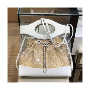 Chanel 2019 31 PVC & Leather Tote Shoulder Bag ,34CM - 샤넬 2019 31 PVC & 레더 토트 숄더백  CHAB0876,34CM,화이트
