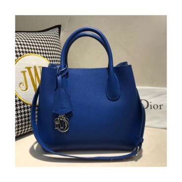 Dior 2019 Leather Tote Shoulder Bag,25CM - 디올 2019 레더 토트 숄더백 DIOB0365,25CM,블루