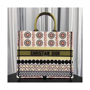 Dior 2019 Women Canvas Book Tote Shopper Bag ,41.5CM - 디올 2019 여성용 캔버스 북 토트 쇼퍼백  DIOB0360,41.5CM,아이보리