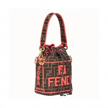 Fendi 2019 Mon Tresor Bucket Tote Shoulder Bag ,18CM - 펜디 2019 몬 트레조 버킷 토트 숄더백  FENB0424,18CM,브라운(핑크)