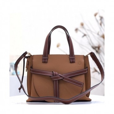 Loewe 2019 Gate Small Tote Shoulder Bag,30CM - 로에베 2019 게이트 스몰 토트 숄더백 ,LOEB0266, 30CM,브라운