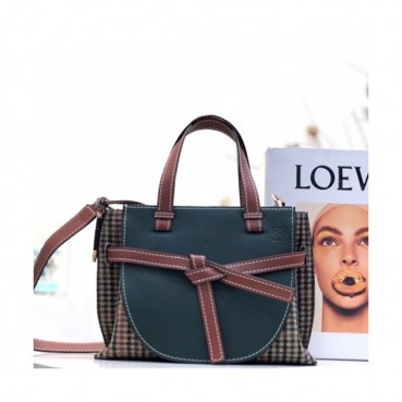 Loewe 2019 Gate Small Tote Shoulder Bag,30CM - 로에베 2019 게이트 스몰 토트 숄더백 ,LOEB0263, 30CM,다크그린