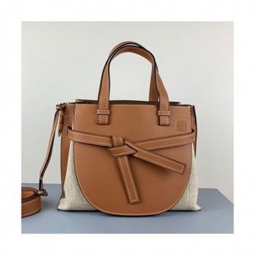 Loewe 2019 Gate Small Tote Shoulder Bag,30CM - 로에베 2019 게이트 스몰 토트 숄더백 ,LOEB0262, 30CM,브라운