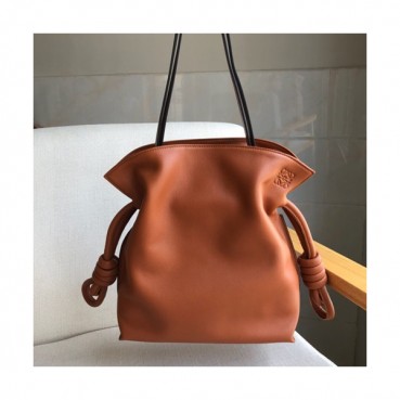 Loewe 2019 Flamenco Knot Small Tote Shoulder Bag, 29.5CM - 로에베 2019 플라멩고 노트 스몰 토트 숄더백 ,LOEB0093, 29.5CM, 브라운