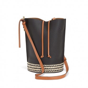 Loewe 2019 Gate Bucket Tote Shoulder Bag, 28CM - 로에베 2019 게이트 버킷 토트 숄더백 ,LOEB0070,28CM, 블랙