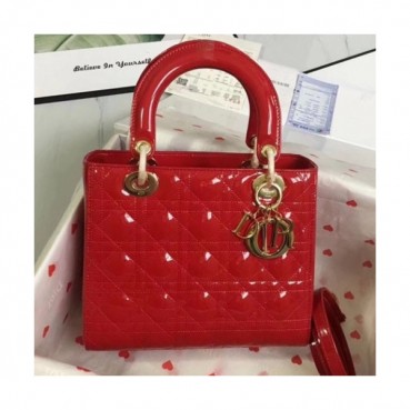 Dior 2019 Lady Dior Tote Shoulder Bag,24CM - 디올 2019 레이디 디올 토트 숄더백 DIOB0358,24CM,레드(금장)