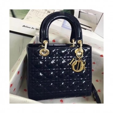 Dior 2019 Lady Dior Tote Shoulder Bag,24CM - 디올 2019 레이디 디올 토트 숄더백 DIOB0357,24CM,네이비(금장)