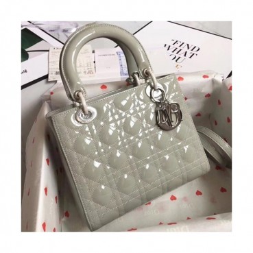Dior 2019 Lady Dior Tote Shoulder Bag,24CM - 디올 2019 레이디 디올 토트 숄더백 DIOB0354,24CM,그레이(은장)