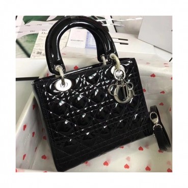 Dior 2019 Lady Dior Tote Shoulder Bag,24CM - 디올 2019 레이디 디올 토트 숄더백 DIOB0353,24CM,블랙(은장)