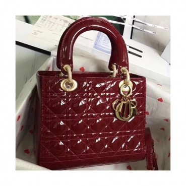 Dior 2019 Lady Dior Tote Shoulder Bag,24CM - 디올 2019 레이디 디올 토트 숄더백 DIOB0352,24CM,와인(금장)