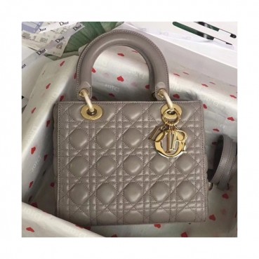 Dior 2019 Lady Dior Tote Shoulder Bag,24CM - 디올 2019 레이디 디올 토트 숄더백 DIOB0349,24CM,그레이(금장)