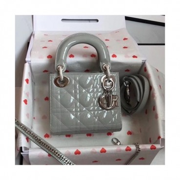 Dior 2019 Lady Dior Tote Shoulder Bag,17CM - 디올 2019 레이디 디올 토트 숄더백 DIOB0330,17CM,그레이(은장)