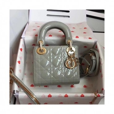 Dior 2019 Lady Dior Tote Shoulder Bag,17CM - 디올 2019 레이디 디올 토트 숄더백 DIOB0329,17CM,그레이(금장)