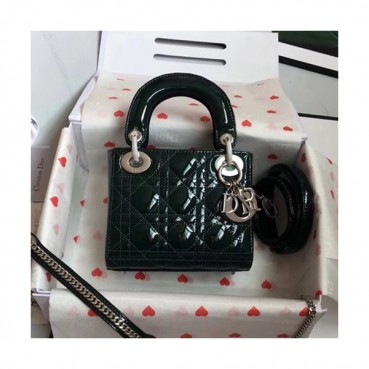 Dior 2019 Lady Dior Tote Shoulder Bag,17CM - 디올 2019 레이디 디올 토트 숄더백 DIOB0328,17CM,다크그린(은장)