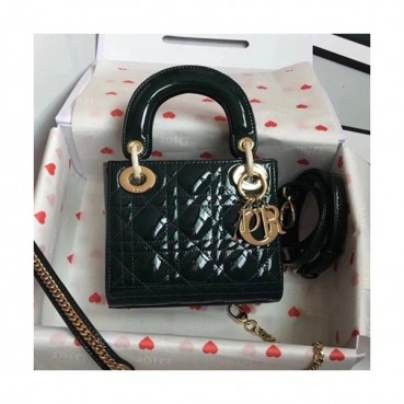 Dior 2019 Lady Dior Tote Shoulder Bag,17CM - 디올 2019 레이디 디올 토트 숄더백 DIOB0327,17CM,다크그린(금장)