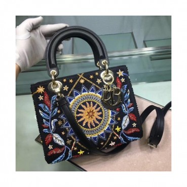 Dior 2019 Lady Dior Tote Shoulder Bag,24CM - 디올 2019 레이디 디올 토트 숄더백 DIOB0319,24CM,블랙(금장)