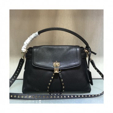 Valentino 2019 Leather Twiny Rockstud Tote Shoudler Bag,31.5CM - 발렌티노 2019 레더 트위니 락스터드 토트 숄더백,VTB0690,31.5CM,블랙