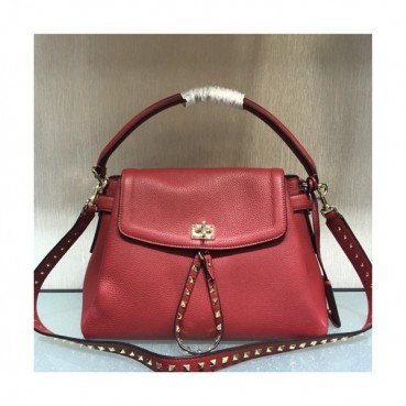 Valentino 2019 Leather Twiny Rockstud Tote Shoudler Bag,31.5CM - 발렌티노 2019 레더 트위니 락스터드 토트 숄더백,VTB0689,31.5CM,레드