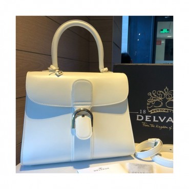 Delvaux 2019 Brillant Leather Tote Shoulder Bag,28 CM - 델보 2019 브리앙 레더 토트 숄더백,DVB0317.28 CM,화이트