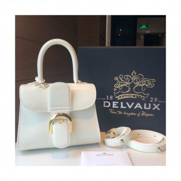 Delvaux 2019 Brillant Leather Tote Shoulder Bag,20CM - 델보 2019 브리앙 레더 토트 숄더백,DVB0316.20CM,화이트
