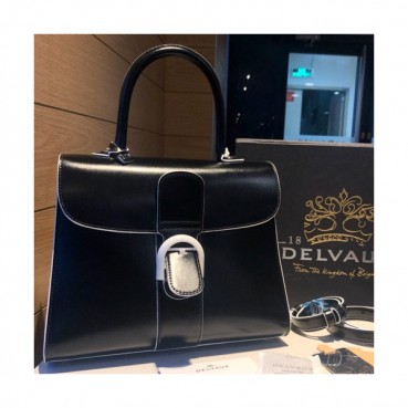 Delvaux 2019 Brillant Leather Tote Shoulder Bag,28 CM - 델보 2019 브리앙 레더 토트 숄더백,DVB0310.28 CM,블랙