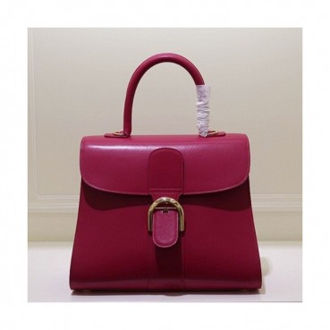 Delvaux 2019 Brillant Leather Tote Shoulder Bag,28 CM - 델보 2019 브리앙 레더 토트 숄더백,DVB0309.28 CM,복분자레드