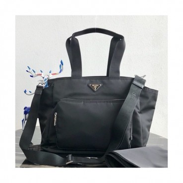 Prada 2019 Nylon Tote Shoulder Shopper Bag,36cm - 프라다 2019 나일론 남여공용 토트 숄더 쇼퍼백 ,1BG102,36cm,블랙