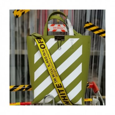 Off White 2019 Leather Tote Shoulder Bag,29cm - 오프화이트 2019 레더 남여공용 토트 숄더백,OFFB0056,29cm,그린