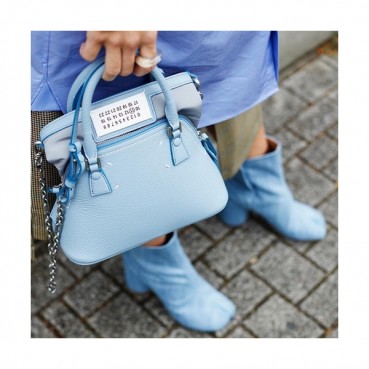 Maison Margiela 2019 5AC Leather Tote Shoulder Bag,23/26cm - 메종 마르지엘라 2019 5AC 레더 토트 숄더백,MMB0003,23/26cm,스카이블루