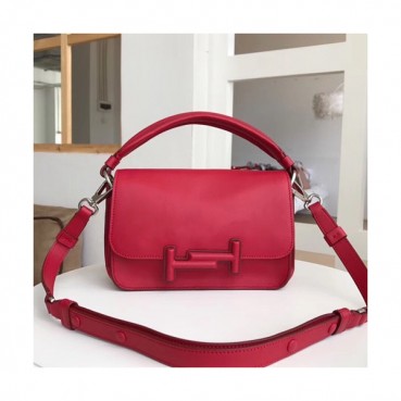 Tod's 2019 Double T Leather Small Tote Shoulder Bag,22cm - 토즈 2019 더블 티 레더 스몰 토트 숄더백,TODB0015,22cm,레드