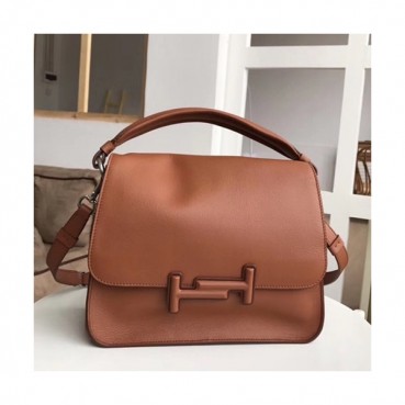 Tod's 2019 Double T Leather Tote Shoulder Bag,25cm - 토즈 2019 더블 티 레더 토트 숄더백,TODB0008,25cm,브라운