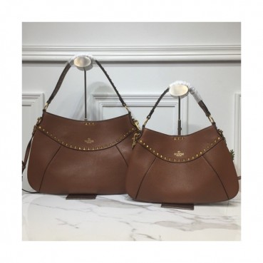 Valentino 2019 Garavani Twinkle Studs Leather Tote Shoulder Shopper Bag,35/42CM - 발렌티노 2019 가라바니 튕클 스터드 레더 토트 숄더 쇼퍼백,VTB0687,35/42CM,브라운