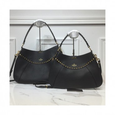Valentino 2019 Garavani Twinkle Studs Leather Tote Shoulder Shopper Bag,35/42CM - 발렌티노 2019 가라바니 튕클 스터드 레더 토트 숄더 쇼퍼백,VTB0684,35/42CM,블랙