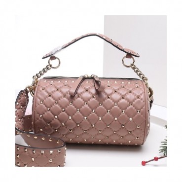 Valentino 2019 Leather Rockstud Tote Shoudler Bag,22CM - 발렌티노 2019 레더 락스터드 토트 숄더백,VTB0681,22CM,베이지핑크
