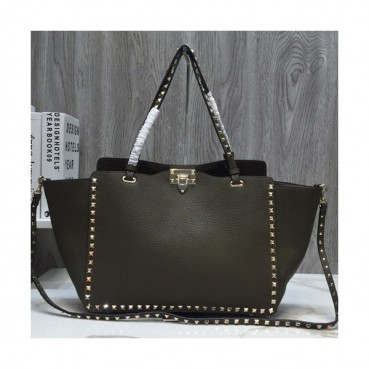 Valentino 2019 Leather Tote Shoulder Shopper Bag,33CM - 발렌티노 2019 레더 토트 숄더 쇼퍼백,VTB0678,33CM,카키