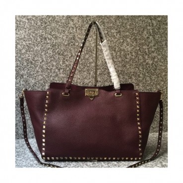 Valentino 2019 Leather Tote Shoulder Shopper Bag,33CM - 발렌티노 2019 레더 토트 숄더 쇼퍼백,VTB0677,33CM,와인