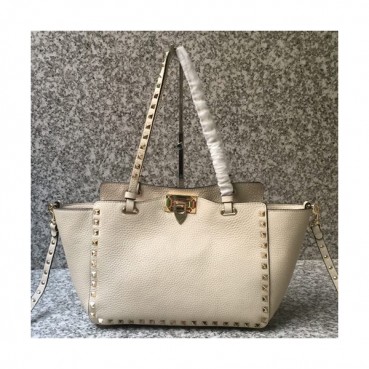 Valentino 2019 Leather Tote Shoulder Shopper Bag,26/33CM - 발렌티노 2019 레더 토트 숄더 쇼퍼백,VTB0674,26/33CM,화이트