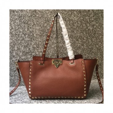 Valentino 2019 Leather Tote Shoulder Shopper Bag,26/33CM - 발렌티노 2019 레더 토트 숄더 쇼퍼백,VTB0672,26/33CM,브라운