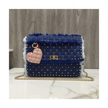 Valentino 2019 Denim Tote Shoulder Bag,30CM - 발렌티노 2019 데님 토트 숄더백,VTB0669,30CM,블루