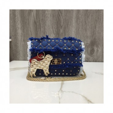 [유니크&트렌디한 백]Valentino 2019 Denim Tote Shoulder Bag,20CM - 발렌티노 2019 데님 토트 숄더백,VTB0667,20CM,블루