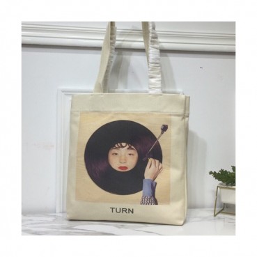 Valentino 2019 Canvas Tote Shoulder Shopper Bag,35CM - 발렌티노 2019 캔버스 여성용 토트 숄더 쇼퍼백 ,VTB0655,35CM,아이보리
