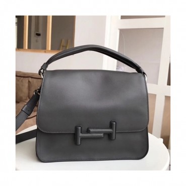 Tod's 2019 Double T Leather Tote Shoulder Bag,25cm - 토즈 2019 더블 티 레더 토트 숄더백,TODB0004,25cm,다크그레이