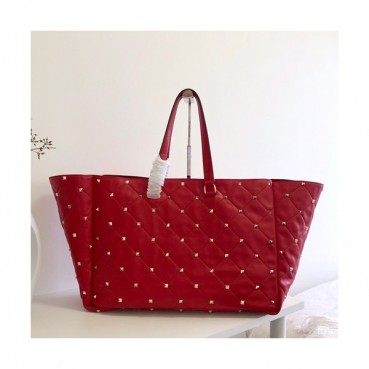 Valentino 2019 Leather Garavani Boomstud Tote Shoudler Shopper Bag,40CM - 발렌티노 2019 레더 가라바니 봄스터드 토트 숄더 쇼퍼백,VTB0614,40CM,레드