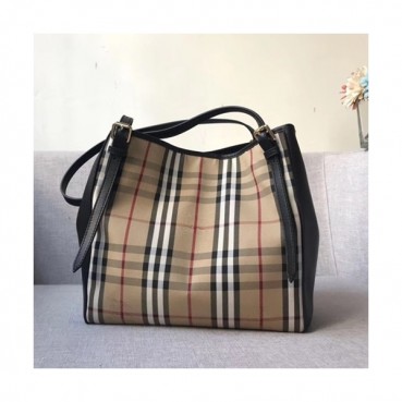 Burberry 2019 Tote Shoulder Shopper Bag, 26cm - 버버리 2019 토트 숄더 쇼퍼백,BURB0307,26cm,블랙+베이지