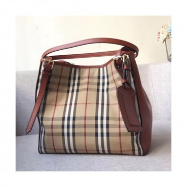 Burberry 2019 Tote Shoulder Shopper Bag, 26cm - 버버리 2019 토트 숄더 쇼퍼백,BURB0306,26cm,레드브라운+베이지