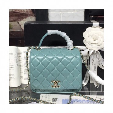 Chanel Leather Chain Tote Shoulder Bag ,17CM - 샤넬 레더 체인 토트 숄더백 CHAB0799,17CM,스카이블루