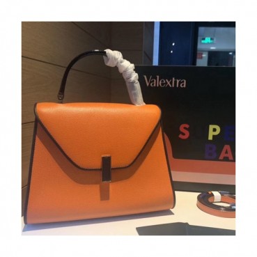 Valextra 2019 Epsom Leather Tote Shoulder Bag,22/26CM - 발렉스트라 2019 엡송 레더 토트 숄더백,VALB0105,22/26CM,오렌지+블랙