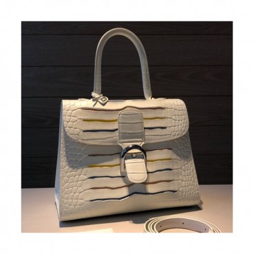 Delvaux 2019 Brillant Leather Tote Shoulder Bag,28 CM - 델보 2019 브리앙 레더 토트 숄더백,DVB0287.28 CM,화이트