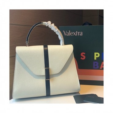 Valextra 2019 Epsom Leather Tote Shoulder Bag,22/26CM - 발렉스트라 2019 엡송 레더 토트 숄더백,VALB0011,22/26CM,화이트+블랙